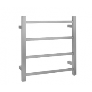 Aqua Brushed Nickel Square 4 Bars Heated Towel Rail